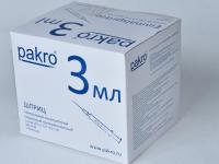 3 мл трехкомпонентный шприц Pakro, с иглой 0,6х32 , 100 шт купить в Владивостоке